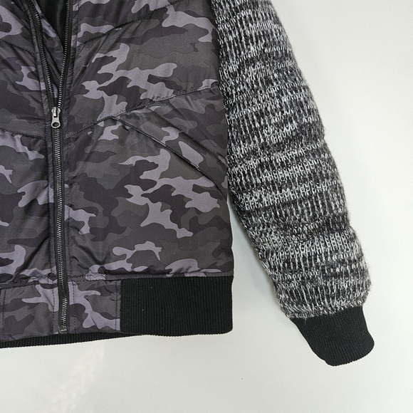 Issey Miyake Tete Homme Black On camo puffer gray sweater jacket size M - Picture 2 of 9